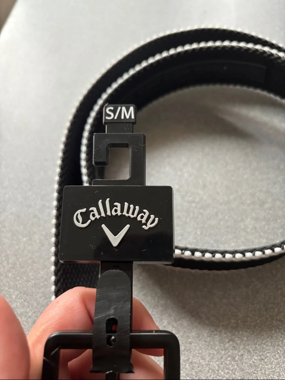 Callaway Golf Striped Stretch Belt Black White Size S/M